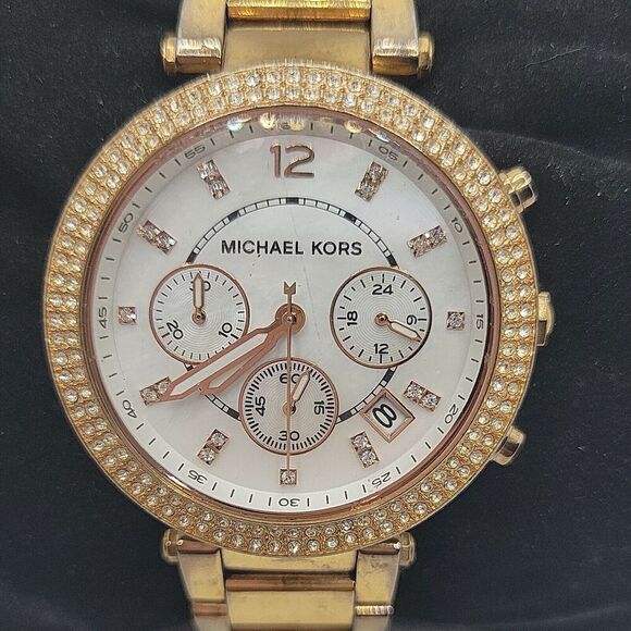 Michael Kors MK5491 Women's Stainless Steel Analog White Dial Quartz Watch BC625 - Picture 1 of 10